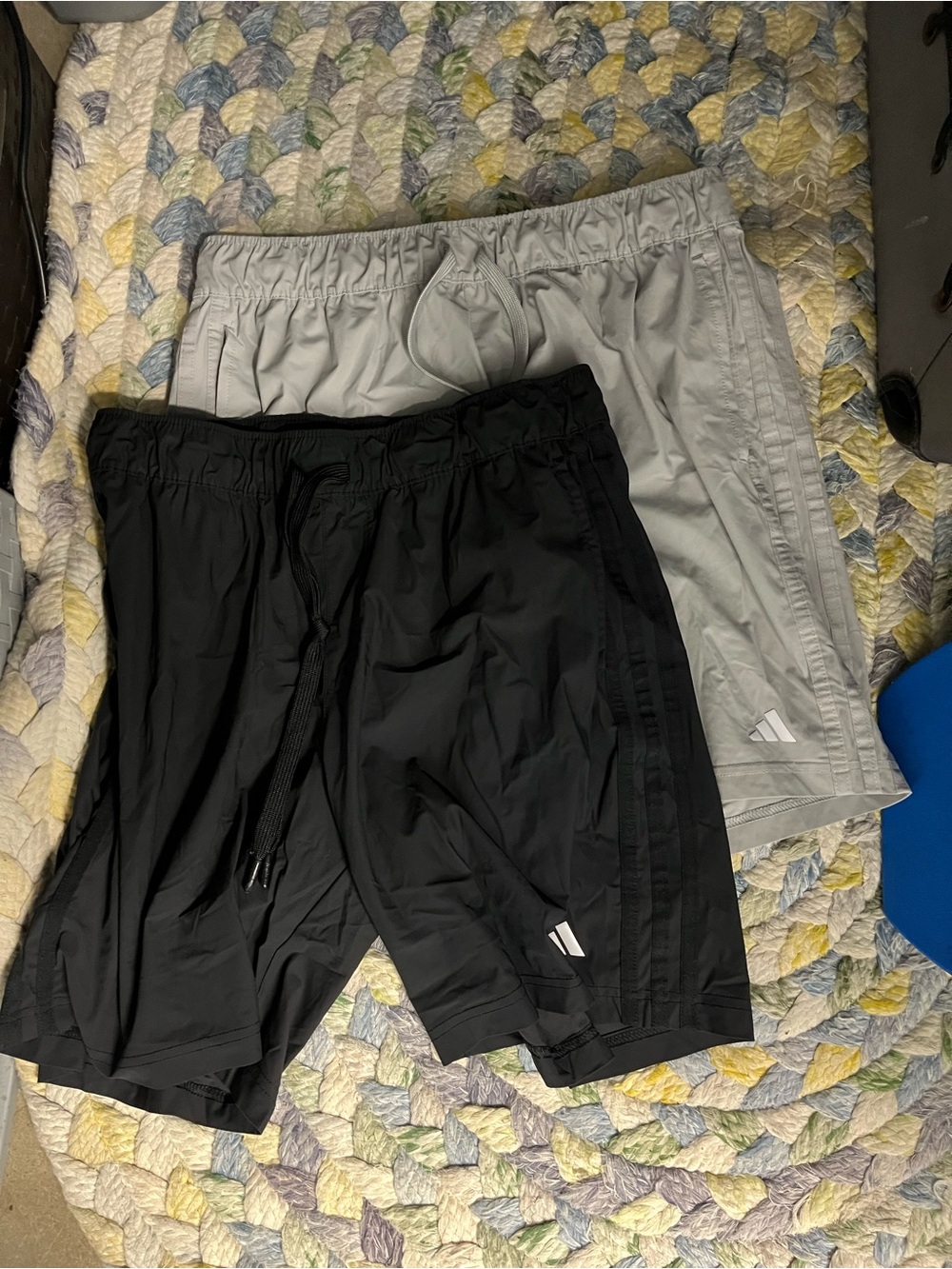 adidas Men's Athletic Shorts in Black and Light Gray